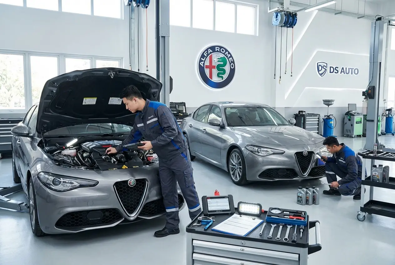 Диагностика автомобиля Alfa Romeo на специализированном оборудовании в автосервисе DS Auto в Жуковском
