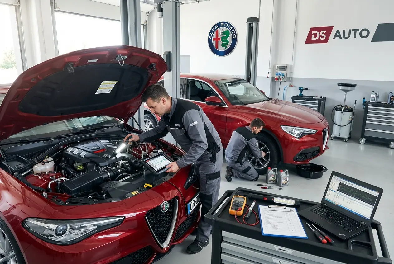 Комплексная диагностика Alfa Romeo перед покупкой в автосервисе DS Auto в Жуковском
