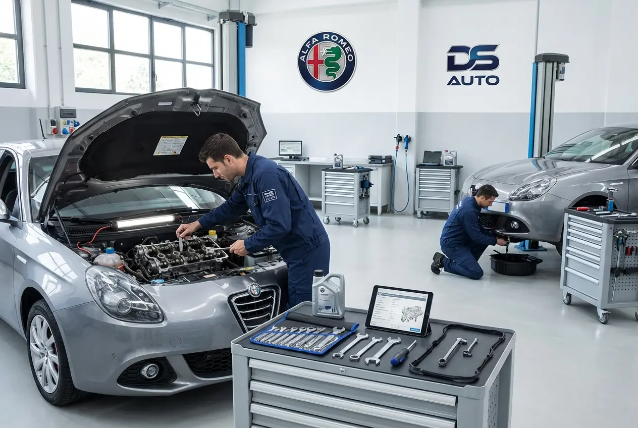 Проверка и регулировка зазоров клапанов двигателя Alfa Romeo в автосервисе DS Auto в Жуковском
